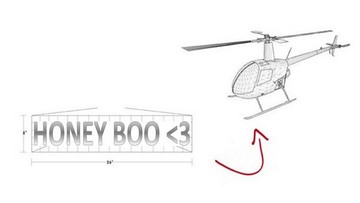 Creative Love Messages on Helicopter
